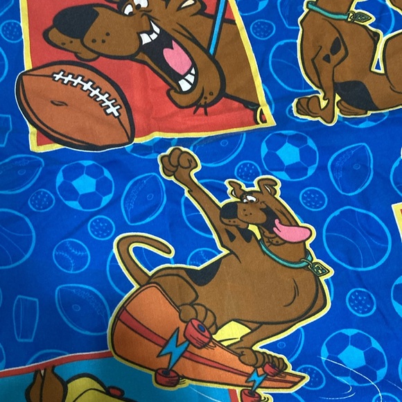 SCOOBY DOO 1999 Vintage Twin Childrens Bed Flat Top Sheet - Picture 5 of 11
